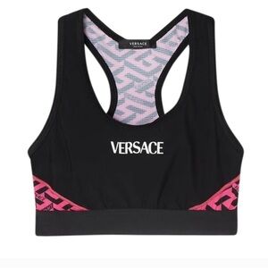 Versace Black and Pink Sports Bra
